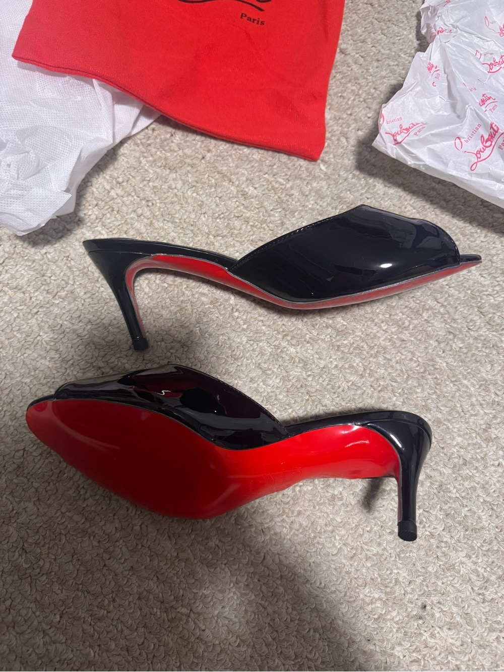 New Red Bottom Sandal Heels - Picture 5 of 6